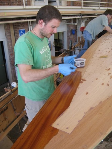 R Boat - careful and dedicated work from students. Photo by Tom Daniels ©  SW
